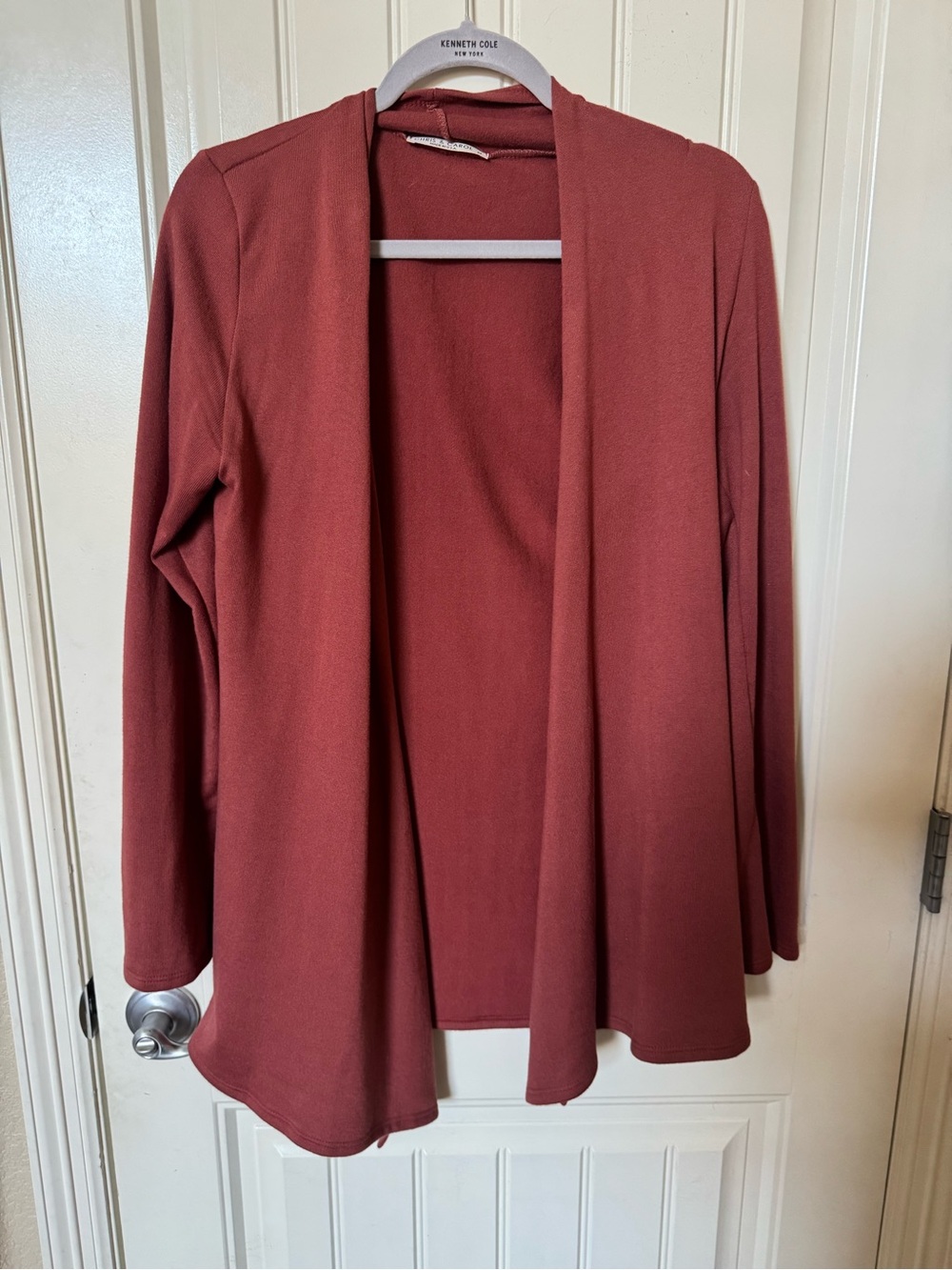 Chris & Carol Open-Front Cardigan in Rust
